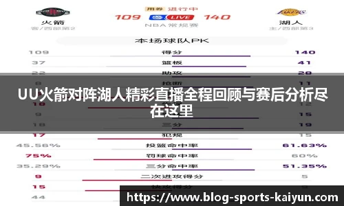 UU火箭对阵湖人精彩直播全程回顾与赛后分析尽在这里